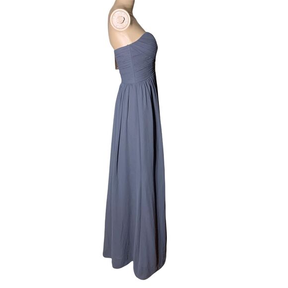Bill Levkoff Womens Maxi Dress Gown Strapless Sweetheart Formal Gray Size 2 - Picture 9 of 13